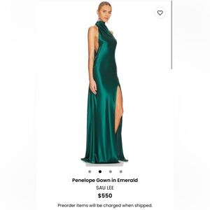SAU LEE Emerald Penelope Gown